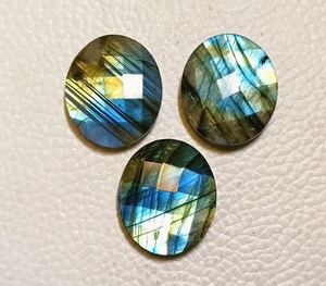 Round Checker Labradorite Cabochon Blue Flash Loose Crystal Gemstones For Pendant Jewelry <b>Craft</b> Stones 20mm Flat Back <b>Gems</b> Pairs - Product Image 1