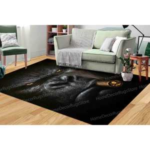 Gorilla Printed <b>Rug</b> - Unique Animal Design <b>for</b> <b>Living</b> <b>Room</b> Decor,Luxury Velvet <b>Rug</b> - Product Image 4