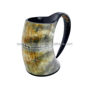 Taza de cuerno auténtica, jarra vikinga, bebida rústica hecha a mano, respetuosa con el medio ambiente para cerveza Ale Mead - Product Image 3