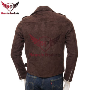 ขี่อย่างมีสไตล์กับเสื้อแจ็คเก็ตนักขี่จักรยานหนังกลับสีน้ําตาลสําหรับผู้ชายของเรา - ความสง่างามคลาสสิกสําหรับราคาขายส่งผู้ขับขี่สมัยใหม่ - Product Image 6