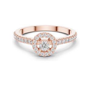 Bague halo en diamant de laboratoire 0,309 CT pour femmes, clarté VVS-VS EF, or 18 carats, 14 carats, 10 carats et argent 925, or rose, or jaune, or blanc - Product Image 2