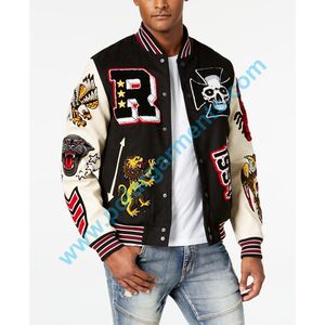 OEM venta al por mayor nuevos hombres cuerpo de lana mangas de cuero bordado Chenille parches Varsity chaqueta Letterman béisbol Universidad chaqueta - Product Image 1