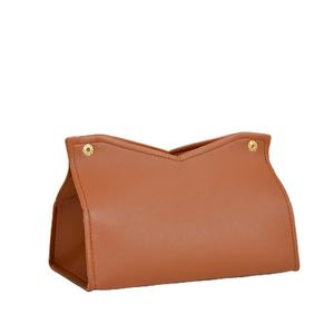 Boîte à mouchoirs en cuir PU en gros |   Distributeur de mouchoirs de bureau durable avec plusieurs options de couleurs et logo personnalisé - Product Image 4