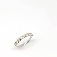 Anillo de Boda de Moissanita con Corte Redondo de 2 mm, Eternidad, Plata de Ley 925, Joyería Personalizada