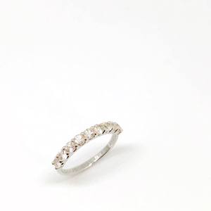 Anillo de banda de eternidad de moissanita de corte redondo de 2mm | Banda de aniversario de boda de círculo completo | Joyería fina personalizada plata oro OEM - Product Image 4