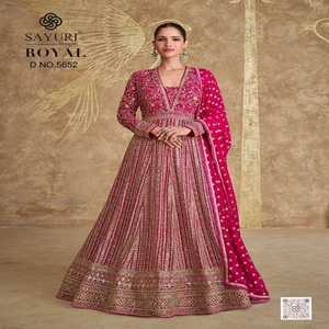 Nouvelle variété incroyable robe fantaisie lourde vraie Georgette Salwar Suit & Dupatta avec broderie séquence travail fournisseur de l'Inde - Product Image 1