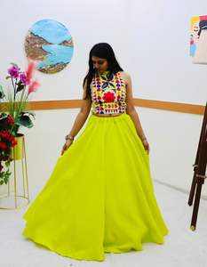 Lehenga choli navratri 8983แฟนซีสำหรับผู้หญิงอินเดีย/ปากีสถาน - Product Image 3