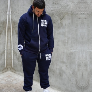 Ensembles empilés de logo à impression personnalisée Survêtements pour hommes Ensembles de pantalons évasés deux pièces Sweatshirts à capuche Survêtements pour hommes - Product Image 4