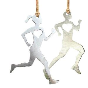 Runner Mujeres y Hombres Ornamento Pantalla de metal-Regalo para Runner Running Pendant-Suministros festivos y de fiesta personalizados - Product Image 1