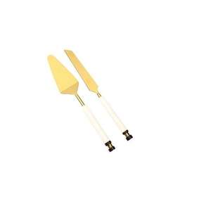 Nuevo diseño, manijas de mármol dorado, servidores de pastel, juego de decoración de boda de Metal para fiestas y celebraciones de cumpleaños, servidor de cuchillos para pasteles - Product Image 4