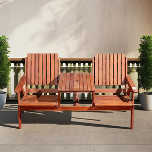 Banc de jardin personnalisé en bois massif de style farmhouse moderne, 2 places, écologique, durable, résistant à l'eau, pour usage extérieur, patio, parc, hôtel - Product Image 2