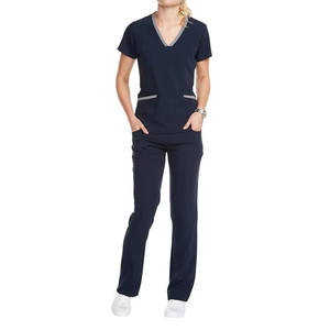2025 conjuntos de uniformes médicos para mujer, conjunto de Top y pantalón, mangas cortas, transpirables, uso hospitalario - Product Image 1