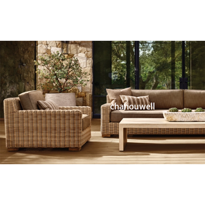 โครงอลูมิเนียมน้ำหนักเบา + โซฟาหวาย PE 2025ล้างทำความสะอาดได้สำหรับสวนหลังบ้านของครอบครัวหรืออพาร์ทเมนต์/ สวน - Product Image 2