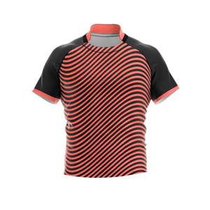 Camiseta de rugby de algodón de la vieja escuela de estilo retro para hombre, camisetas de rugby de diseño personalizado con rayas verticales y Media manga - Product Image 3