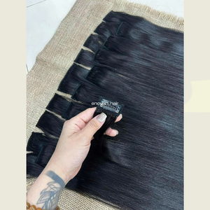 Extensiones de cabello vietnamita con CLIP de alta calidad, cutícula humana virgen alineada, textura suave y sedosa de doble dibujado, directo de fábrica - Product Image 3