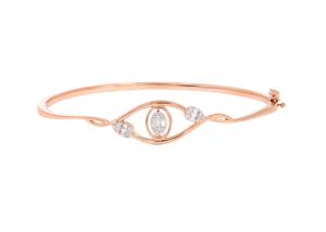 Delicate Desire 0.24Ct Lab Grown Round Diamond Vintage Bangle en oro rosa de 14K Venta al por mayor OEM - Product Image 3