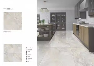 Baldosas de porcelana pulida Nano esmaltada de diseño brillante Bianco 60x60 Baldosas de cerámica vitrificada azul para uso en exteriores GVT PGVT - Product Image 2