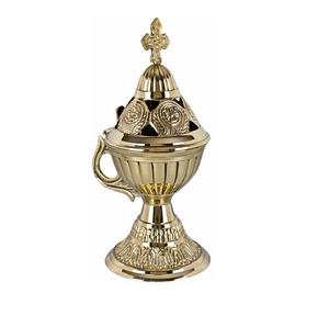 Brûleur à Bakhoor de dernière génération, en laiton couleur or, avec poignée design, forme personnalisée, brûleur à Bakhoor - Product Image 1