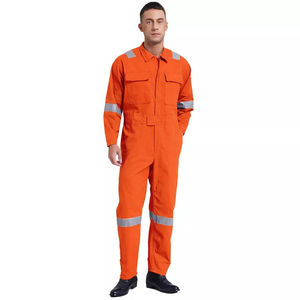 Combinaison de travail en coton et polyester réfléchissants avec logo personnalisé pour hommes Combinaison de chaudière orange légère Combinaison imperméable haute visibilité - Product Image 6