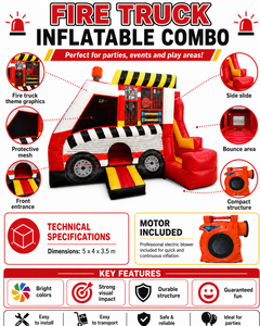 Aire de jeux gonflable professionnelle 5x4x3,5 m – Château gonflable en PVC – Utilisation professionnelle en extérieur/intérieur – Conforme aux normes européennes - Product Image 5