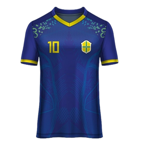 Maillot de football en maille de polyester léger à séchage rapide personnalisé de haute qualité, vêtements de sport confortables pour les matchs d'entraînement imprimés - Product Image 1