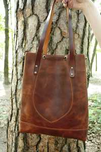 กระเป๋าโท้ทหนังแท้ของผู้หญิงทำด้วยมือกระเป๋าสะพายไหล่กระเป๋าช้อปปิ้งแฟชั่นออกแบบโลโก้ได้เองสำหรับสุภาพสตรีสาวๆ - Product Image 4