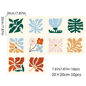 Azulejos abstractos florales para salpicaduras, autoadhesivos extraíbles para cocina, dormitorio, sala de estar, supermercado, parque, patio - Product Image 1