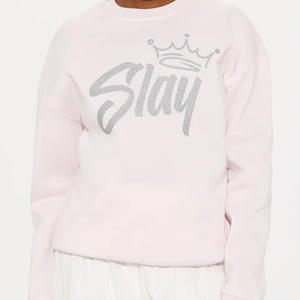 Sudaderas para niñas Material de lana de algodón suave Jersey cómodo Diseño de cuello redondo cómodo Impresión de logotipo personalizado Manga larga - Product Image 4