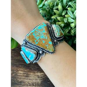 Shawn Cayatineto Royston Turquoise & Sterling <b>Silver</b> Fashion <b>Cuff</b> <b>Bracelet</b> - Product Image 2