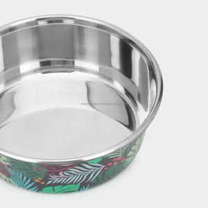 ชามอาหารสุนัขและแมวพิมพ์ลายโลหะสำหรับสัตว์เลี้ยงชามอาหารขัดมันเหมาะกับเพื่อนที่มีขนยาวที่คุณชื่นชอบ - Product Image 3