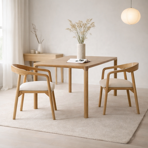 Table à manger en bois de manguier massif LUMEN |   Design moderne Japandi pour villa et appartement |   Garantie 10 ans 8 places - Product Image 4