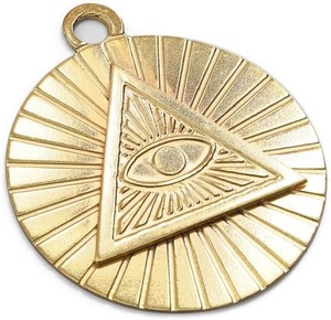 Colgante Ojo de la Providencia Chapado en Oro, Joyería Simbólica con Acabado Brillante para un Uso Elegante - Product Image 3