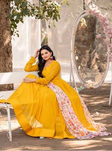 Hermosa Georgette con impresión digital Vestido Mujer Moda Mayorista Fabricante y suministro de la India - Product Image 3