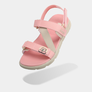 Premium Lightweight Girls' Sandals with Cute Bear Patch Soft Pink and Cream Colors Stylish for Summer-Toddler Use - Product Image 2
