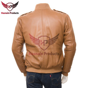 Chaqueta Bomber de Cuero Genuino para Hombre, Ajuste Delgado, Estilo Motero, con Ribete de Punto Acanalado, Abrigo de Piel de Vacuno, Prenda Exterior Clásica y Moderna, Nueva - Product Image 5