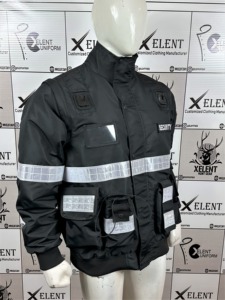 Uniformes de Guardia de Seguridad con Cinta Reflectante, Chaquetas de Seguridad Negras/Ropa de Servicio de Seguridad para Invierno en EE. UU. - Product Image 2