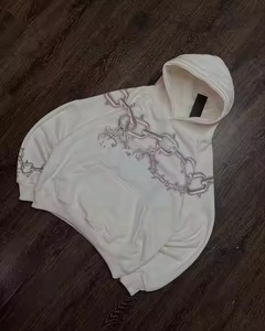 OEM High Quality 100% Cotton Fleece Silk Screen Printing Customized Oversized Streetwear Hoodie Winter Unisex Cropped Men Solid - Product Image 6