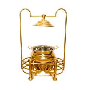 Les restaurants de luxe les plus populaires utilisent une casserole serveur Pot Buffet chauffe-plats plat plaqué cuivre chauffe-plats avec couvercle - Product Image 4