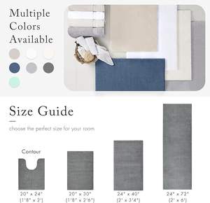 Tapis de bain super absorbant et antidérapant, tapis de sol de salle de bain à poils longs pour la décoration de la maison, tapis de porte de chambre - Product Image 2