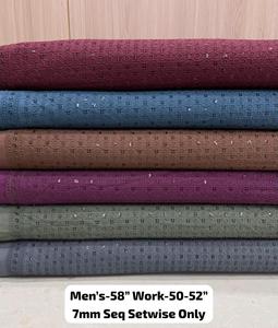 Hilo de lana bordado respetuoso con el medio ambiente de lujo personalizable OEM, tela de rayón ligera, suave y elegante, ropa textil - Product Image 5