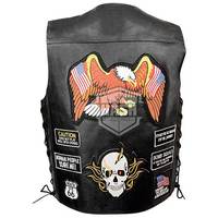 Gilet de motard classique personnalisé pour hommes gilet d'hiver avec patchwork unique et caractéristiques chaudes pour les clubs de moto