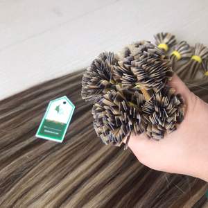 Extension de cheveux vierges vietnamiens Remy à cuticules alignés kératine FlatTips Prebonded Straight Wave Curly Style Hair Bamboo Hair - Product Image 6