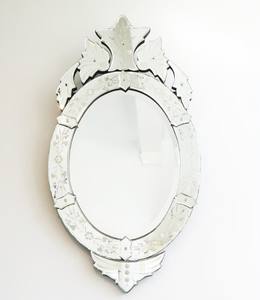 Miroir de Murano Vénitien Orné de Forme Octogonale Vintage, Miroir Mural Biseauté - Product Image 1