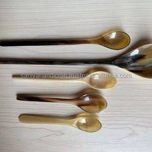 Handmade Nautical Style Combo <b>5</b> Horn Spoons Collection Buffalo Horn Feng Shui Animal Design Natural Crafts Home Decor Souvenirs - Product Image 1