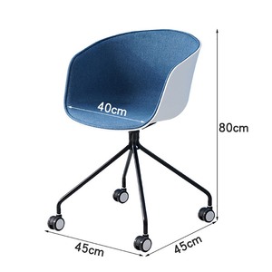 Chaise de conférence ergonomique moderne BFG047 avec appui-tête réglable, siège rembourré, pieds en fer, roulettes - pour conférences, matériau en bois - Product Image 3