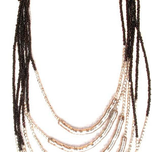 สร้อยคอสำหรับผู้หญิงคุณภาพระดับพรีเมียมเม็ดลูกปัดโลหะชุบทองแฟชั่นชุดปาร์ตี้งานแต่งงานวัสดุเพชรไข่มุกทองเหลือง - Product Image 1