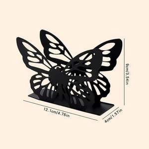 Diseño de mariposa moderno Decoración de mesa Restaurante de metal Comedor Dispensador de pañuelos independiente Servilletero de hierro - Product Image 1