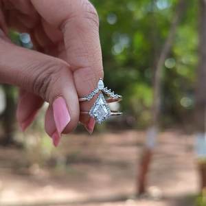 เพทายลูกบาศก์925เงินสเตอร์ลิงชุดชุดเจ้าสาวออกแบบได้ตามต้องการเครื่องประดับชั้นดีสำหรับงานหมั้นงานแต่งงานงานขายส่ง - Product Image 2