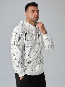 Sudadera con capucha ligera personalizada para hombre, sudaderas térmicas de rizo francés con hombro caído, ropa térmica de invierno pesada de gran tamaño - Product Image 2