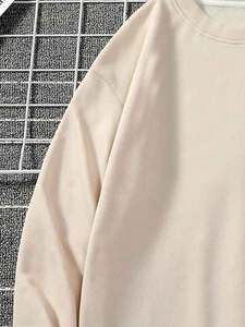 Sweat-shirt couleur kaki uni à la mode Sweat-shirt avec logo personnalisé Pull-over de haute qualité Sweat-shirt sans capuche pour hommes - Product Image 4